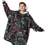 Huglanket Gamer Gifts, Gifts for Game Player, Wearable Blanket Hoodies for Adults, Oversized Flannel Hooded Blankets, Gifts for Birthday, Christmas, and so on, One Size…