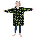 Xbox Fleece Blanket Hoodie for Boys and Teenagers – One Size Cosy Kids Oversized Hoodie Blanket – Gamer Gifts for Boys