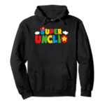 Super Gamer Uncle Funny Celebrate For Fathers Day Pullover Hoodie