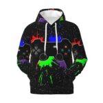 LUVOADALA Game Joystick Gamer Cool Splash Hoodie Trendy Comfort Hoodies Fleece Liner Lightweight Pullover Hooded Pocket Sweatshirt for Men Women Casual Work Gym Hiking Large