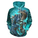 ZSITM 3D Games Lagiacrus Hoodies Printed Novelty Casual Hoodies Pullover Sweatshirts with Pockets
