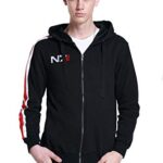 LILLIWEEN Mens N7 Logo Hoodie Hooded Sweatshirt Jacket Game Cosplay Black Coat XL