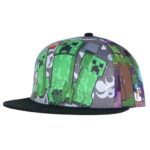 Minecraft Creeper Adjustable Snapback Hat Character Game Scenes Adult Baseball Cap OSFM Multicolored