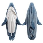 inkArts Shark Blanket Hoodie Adult, Wearable Shark Blanket, Shark Sleeping Bag, Soft Cozy Warm Flannel Hoodie, Shark Blanket Onesie