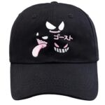 TNSWODS Ghost Type Anime Embroidered Hat – Funny Baseball Hats, Black Baseball Cap for Women Men