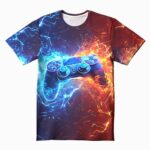 Gamer Graphic Video Game T-Shirts for Boys Girls, Kids Cool Crewneck Short Sleeve Tops Tee Shirt Tshirt for Teens 6-16 Years