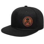 Chicken Noodles Flat Brim Hats for Men – Gothic Style Skull Hat Leather Pattern – Hip-Hop Snapback Hat Skeleton Hats for Men