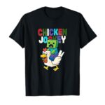 Jock Chicken Shirt Funny Riding Chicken Pixel Art Gamer T-Shirt