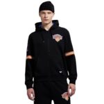 GAME 7 Men’s Standard x NBA Officially Licensed Long Sleeve Zip Up Hooded Fleece Sweatshirt, Black, X-Large