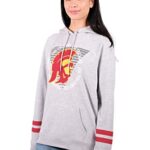 Ultra Game womens L/S Cvc Flc P/O Hoodie Sweatshirt, Heather Gray, Small