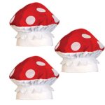 Beistle Unisex Plush Mushroom Hats, 3 Pieces – Arcade Party Supplies, Birthday & Halloween Costume Dress Up, Video Game Themed Headwear, Photo Booth Props, Novelty…