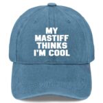 Dog Dad Gaming Shirts My Mastiffs Thinks I’m Cool Video Game Golf Hat for Men’s Breathable Cap Cyan Blue
