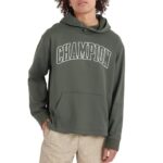 Champion Men’s Hoodie, Game Day 2.0, Moisture Wicking, Athletic Sweatshirt, Hooded Pullover, Ground Green Outline Arch
