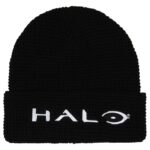 Xbox Halo Video Game Embroidered Logo Adult Cuffed Waffle Knit Beanie Hat Cap OSFM for Men Women Black
