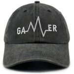 Gamer Embroidered Washed Hat Vintage Cotton Baseball Cap