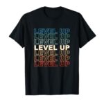 Vintage Gamer LEVEL UP Video Game Lover Retro Gaming Gift T-Shirt