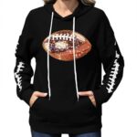 Zylkor Game Day Hooded Sweater Women American Football Graphic Sweatshirts Football Season Casual Sport Pullover Hoodies