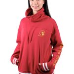 Ultra Game womens Funnel Neck Hoodie Sweatshirt, Cardinal Red, Small