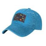 Baseball Cap for Men Women Adjustable Low Crown Distressed Cap Game Video Gaming Pattern Newsboy Baseball Hat Blue