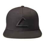 Embroidered Ash Anime Inspired Ketchum Costume Cap in Black on Black 3D Puff Design, AP Custom Snapback Flatbill League Trainer Anime Cosplay or Halloween